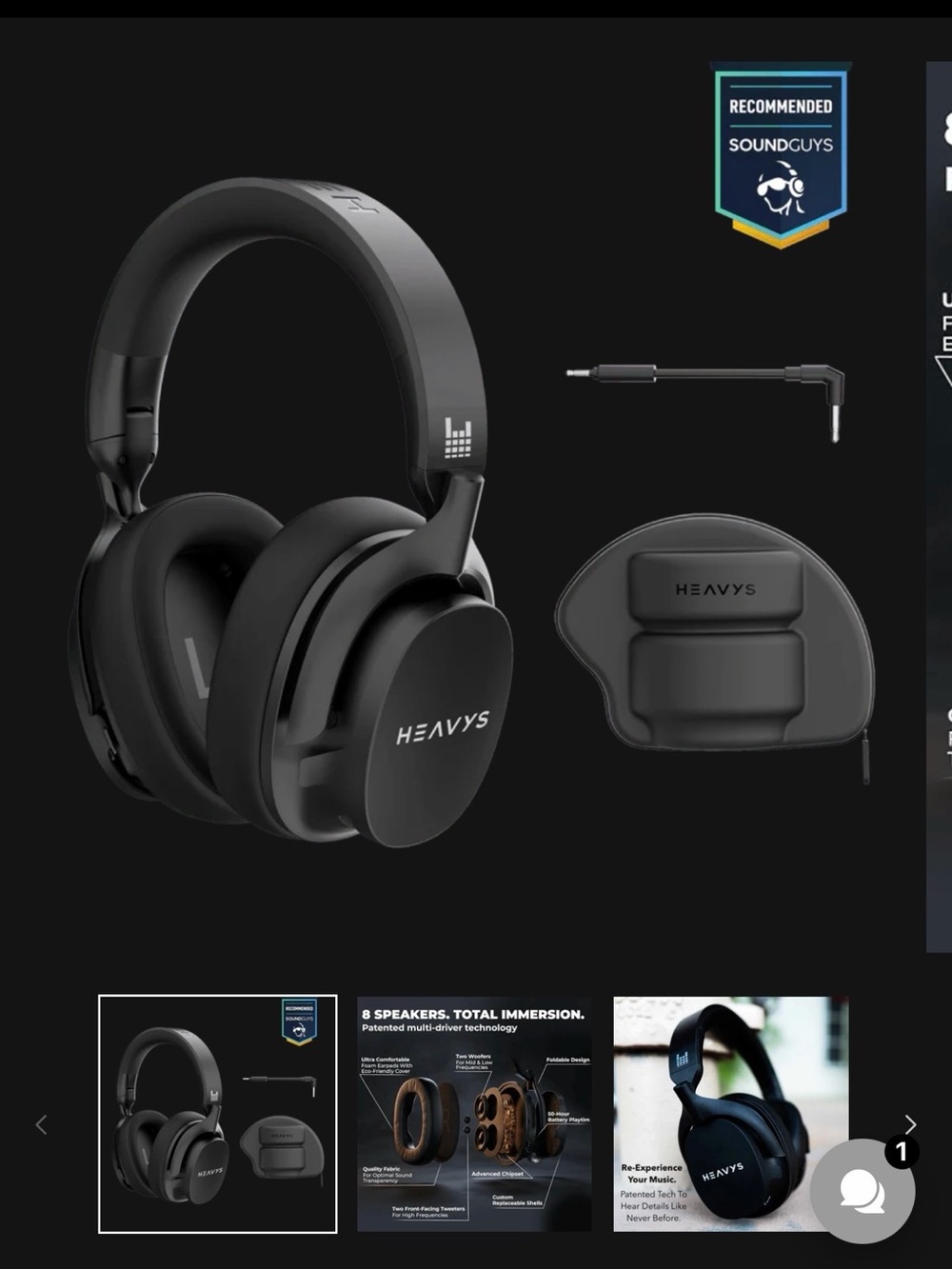 HEAVYS Over-Ear Headphones in Black